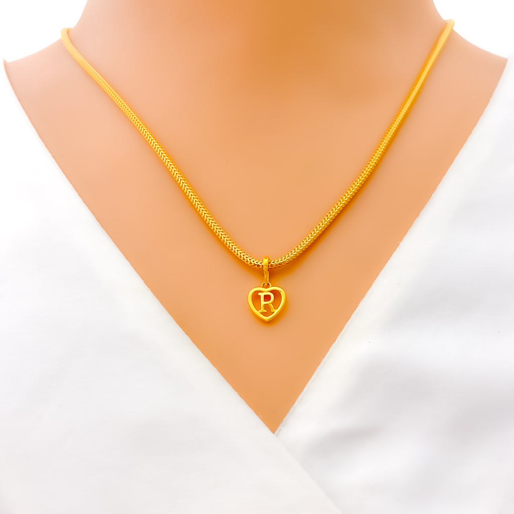 R 22k Gold Letter Pendant – Andaaz Jewelers