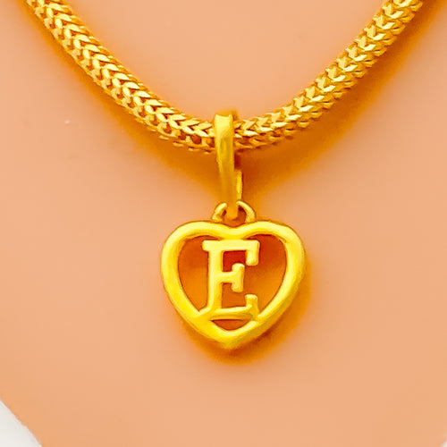 E 22k Gold Letter Pendant 