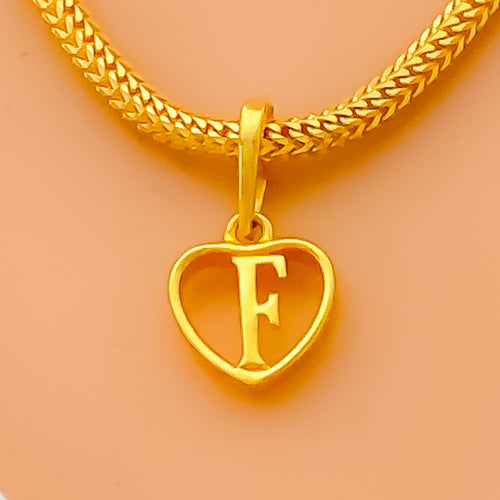 F 22k Gold Letter Pendant 