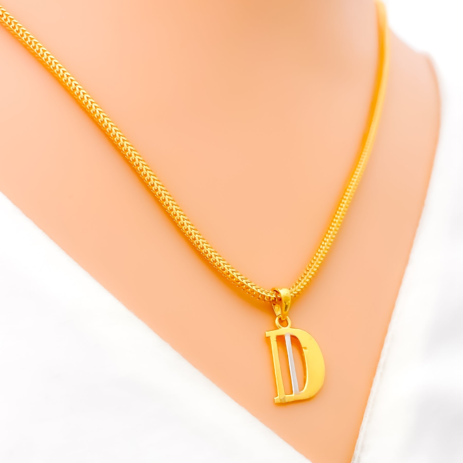 D 22k Gold Letter Pendant – Andaaz Jewelers - Main Image