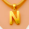 N 22k Gold Letter Pendant 