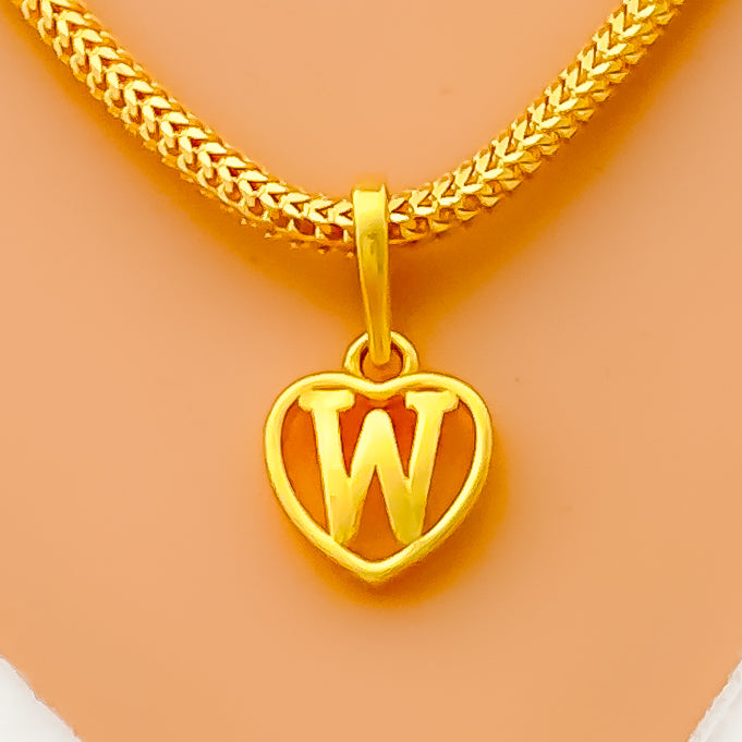 W 22k Gold Letter Pendant 