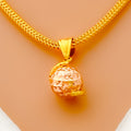 Unique Flowy 22k Rose Gold Orb Pendant 