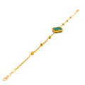 Exclusive Malachite 21k Gold Clover Bracelet 