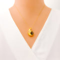 lovely-artistic-21k-gold-cz-necklace