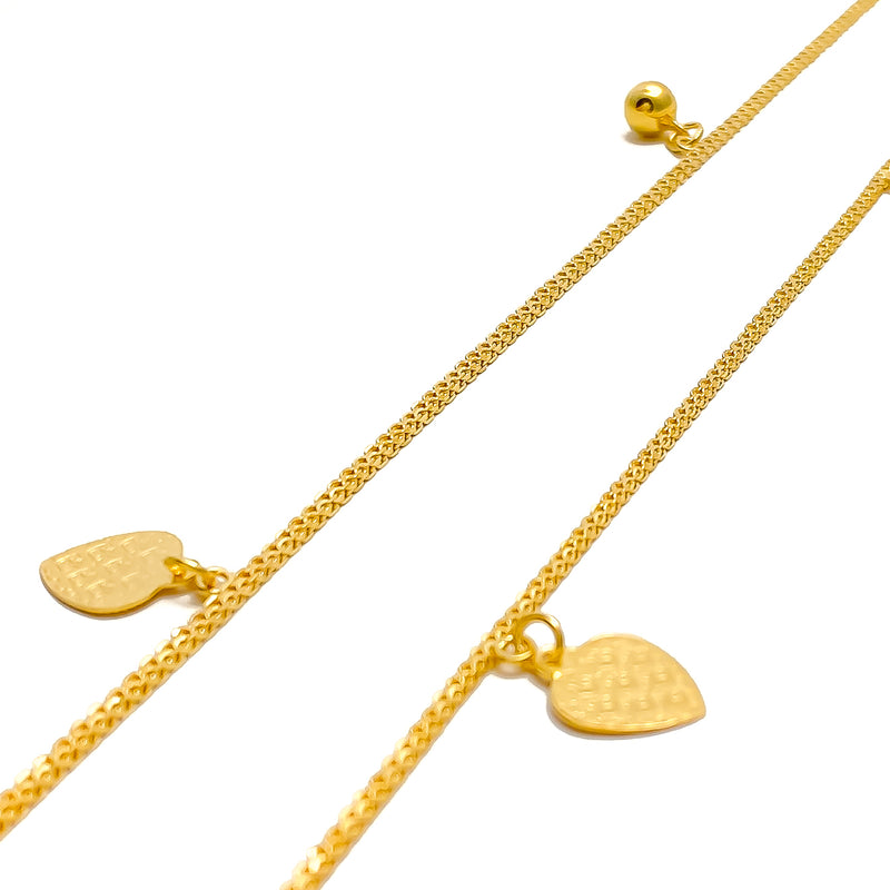 Shimmering Charmed 22K Gold Anklet Pair