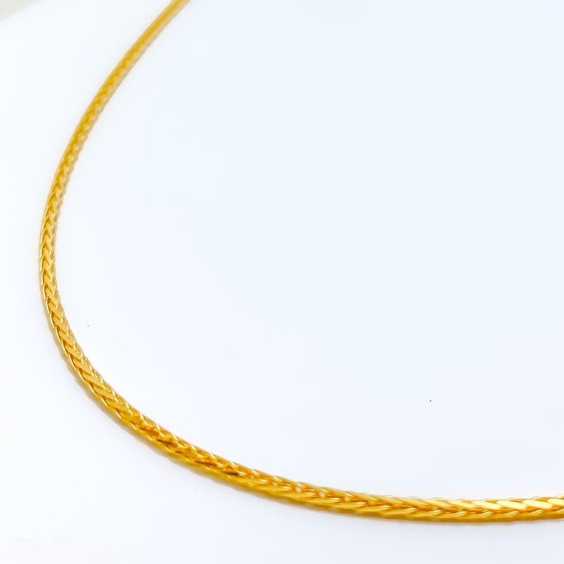 Thin Wheat 22K Gold Chain 