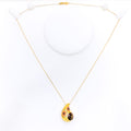 lovely-artistic-21k-gold-cz-necklace