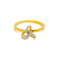 Posh Knotted 18K Gold + Diamond Ring 