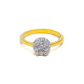 Upscale Cluster 18K Gold + Diamond Ring 