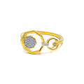 Ritzy Modern 18K Gold + Diamond Ring 