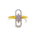 Lavish Twinkling Oval 18K Gold + Diamond Ring 