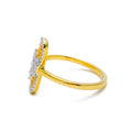 Lavish Twinkling Oval 18K Gold + Diamond Ring 