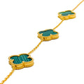 Classic Malachite 22k Gold Clover Bracelet 