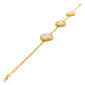 Dapper 22k Gold Mother Of Pearl Clover Bracelet 