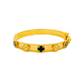Stunning Shiny 21k Gold Clover Bangle Bracelet 