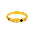 Stunning Shiny 21k Gold Clover Bangle Bracelet 