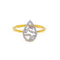 Minimalist Radiant Drop 18K Gold + Diamond Ring 