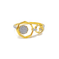 Dazzling Geometric Elegant 18K Gold + Diamond Ring 