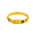 Sophisticated Matte Malachite 21k Gold Bangle Bracelet 