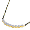 Lavish Floral Lined Diamond + 18k Gold Mangal Sutra 