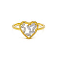 Opulent Beautiful Heart 18K Gold + Diamond Ring 