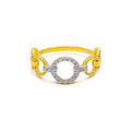 Glistening Halo 18K Gold + Diamond Band