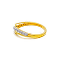 Exclusive Wavy 18K Gold + Diamond Band