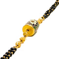 Fancy Floral 22k Gold Black Bead Bracelet 
