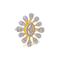 Glimmering Sophisticated 18K Gold + Diamond Statement Ring 