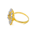 Glimmering Sophisticated 18K Gold + Diamond Statement Ring 