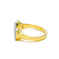 Contemporary Shimmering 18K Gold + Diamond Statement Ring 