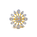 Captivating Regal 18K Gold + Diamond Statement Ring 