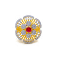 Timeless Floral 18K Gold + Diamond Statement Ring 