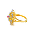 Timeless Floral 18K Gold + Diamond Statement Ring 