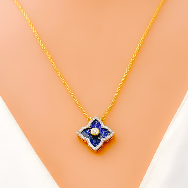 Exclusive Bright Diamond + 18k Gold Necklace Set 