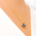 Exclusive Bright Diamond + 18k Gold Necklace Set 