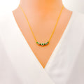 Gorgeous Graceful Diamond + 18k Gold Necklace Set 