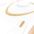 Festive Graduating 22k Gold Mesh Necklace Set