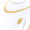 Stately Stunning 22k Gold Netted Necklace Set