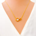 Chic Contemporary Diamond + 18k Gold Necklace Set 