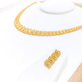 Dazzling Golden Leaf 22k Gold Necklace Set