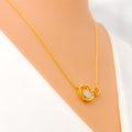 Chic Contemporary Diamond + 18k Gold Necklace Set 