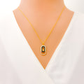 Dressy Open Oval Diamond + 18k Gold Necklace Set 