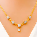 Palatial Drop Diamond + 18k Gold Necklace Set 