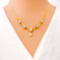 Palatial Drop Diamond + 18k Gold Necklace Set 
