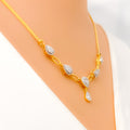 Palatial Drop Diamond + 18k Gold Necklace Set 