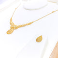 Opulent Trendy 22k Gold Mesh Necklace Set