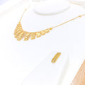 Gorgeous Tapering 22k Gold Netted Necklace Set
