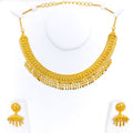 Traditional Paisley Adorned 22k Gold Necklace Set 
